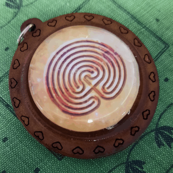 Wood Labyrinth Pendant 1