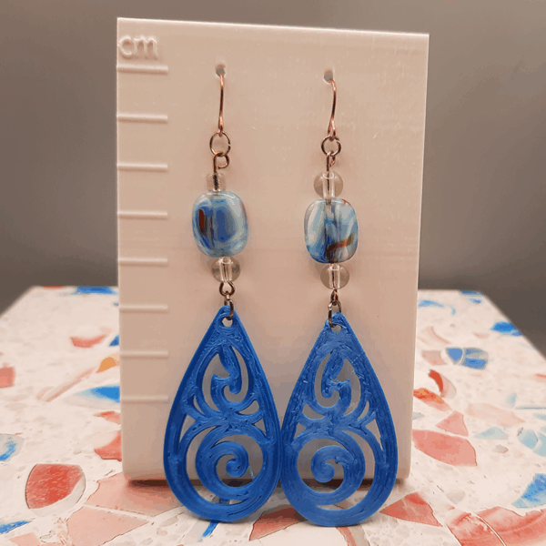 Blue Swirl Earrings