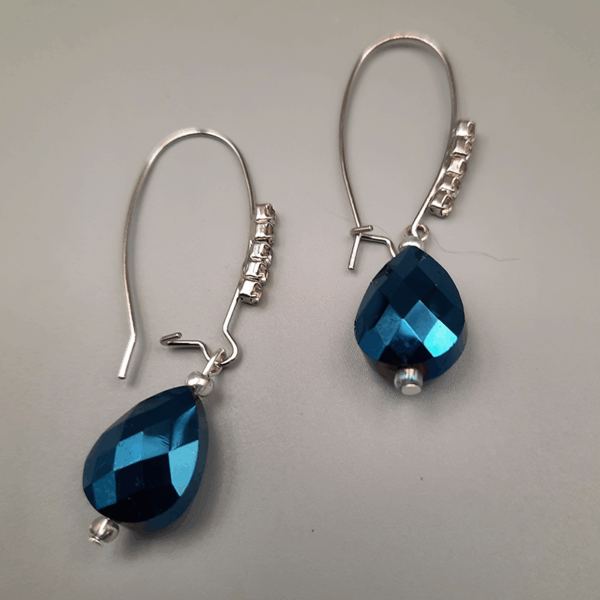 Deep Blue Drop Earrings