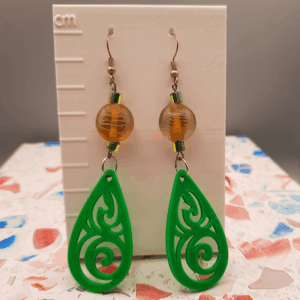 Green Swirl Earrings