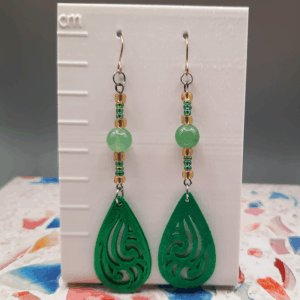 Green Wave Earrings